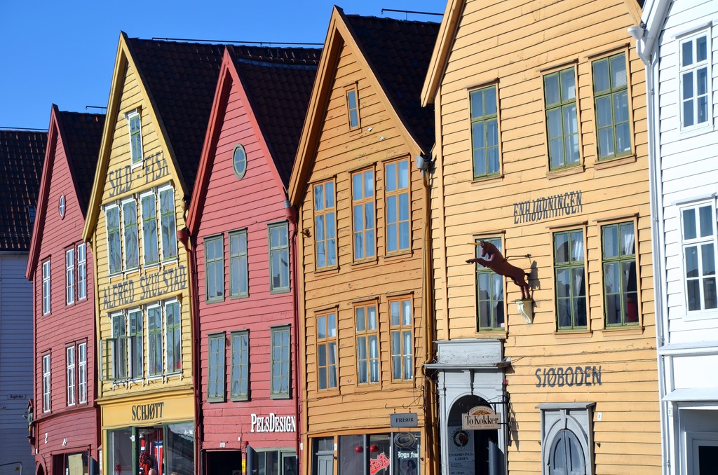 Bryggen i Bergen Norge