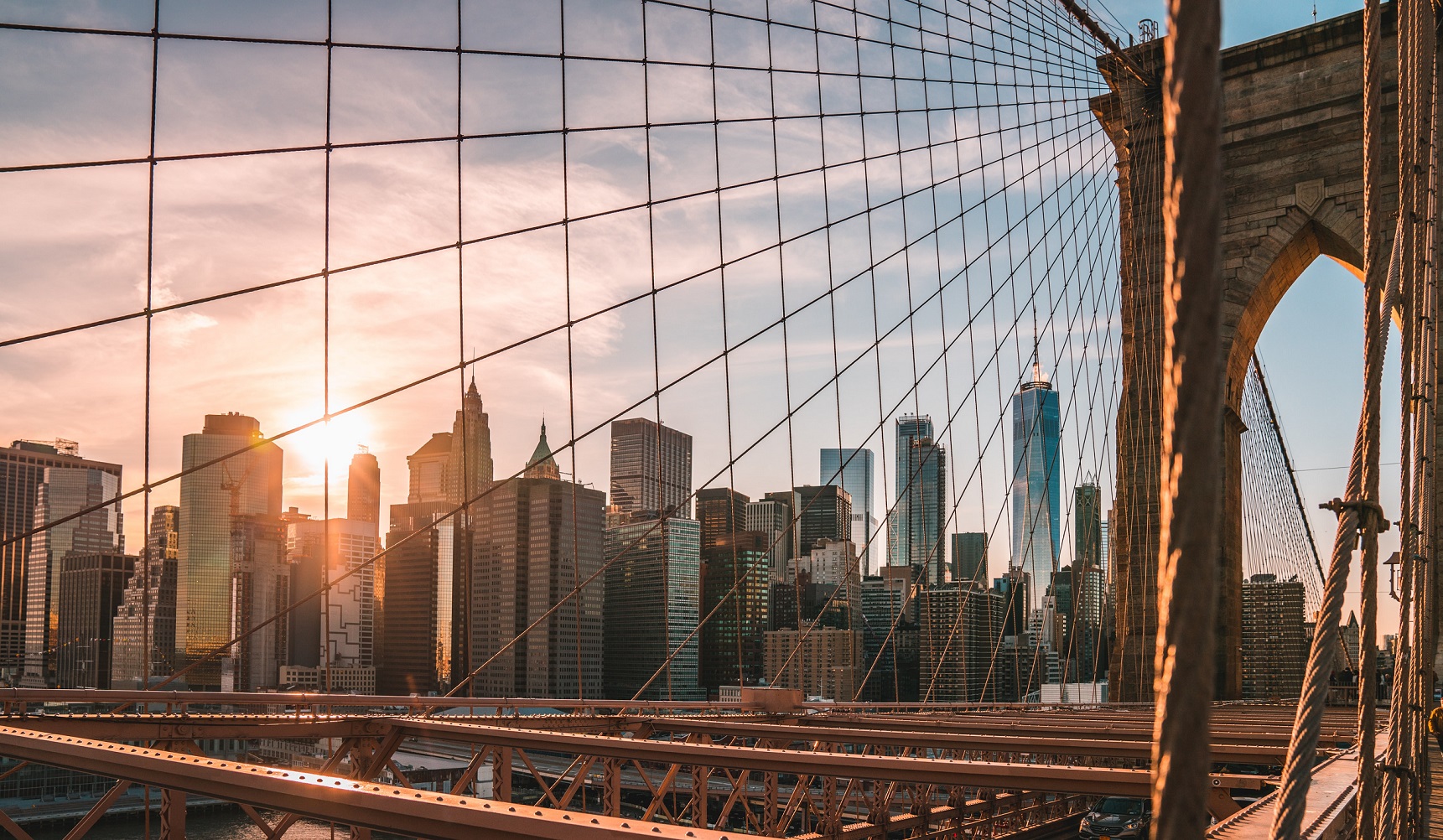 Läckra Brooklyn Bridge på Manhattan New York